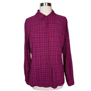 Columbia Omni-Shade Sun Protection Plaid Windbreaker Button Down Hiking Top XL